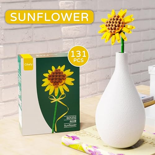 Miniatura 5 de Kit de bloques de construcción de ramo de flores, Trifolium White 601234-A, proyecto de construcción de flores artificiales para liberar el estrés y