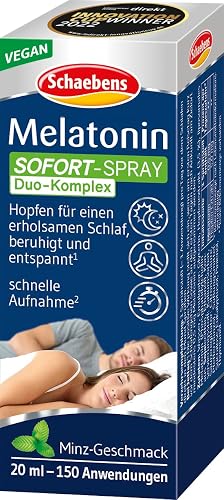 Schaebens Melatonina pulverización instantánea sin azúcar, 20 ml