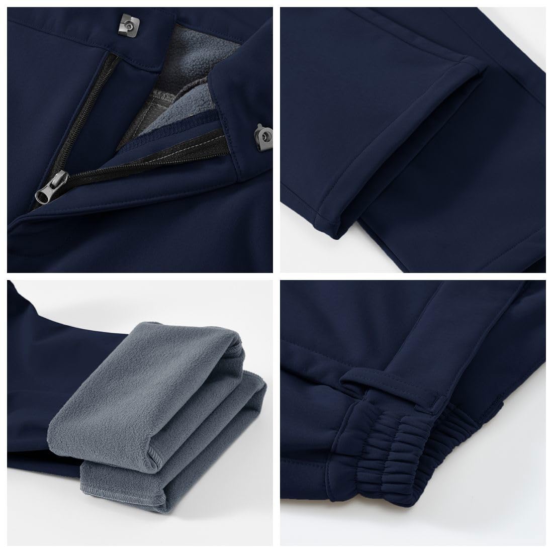 YSENTO Pantalones de senderismo impermeables para mujer, pantalones de softshell, pantalones de esquí de invierno, pantalones de snowboard forrados, pantalones de trekking, pantalones funcionales