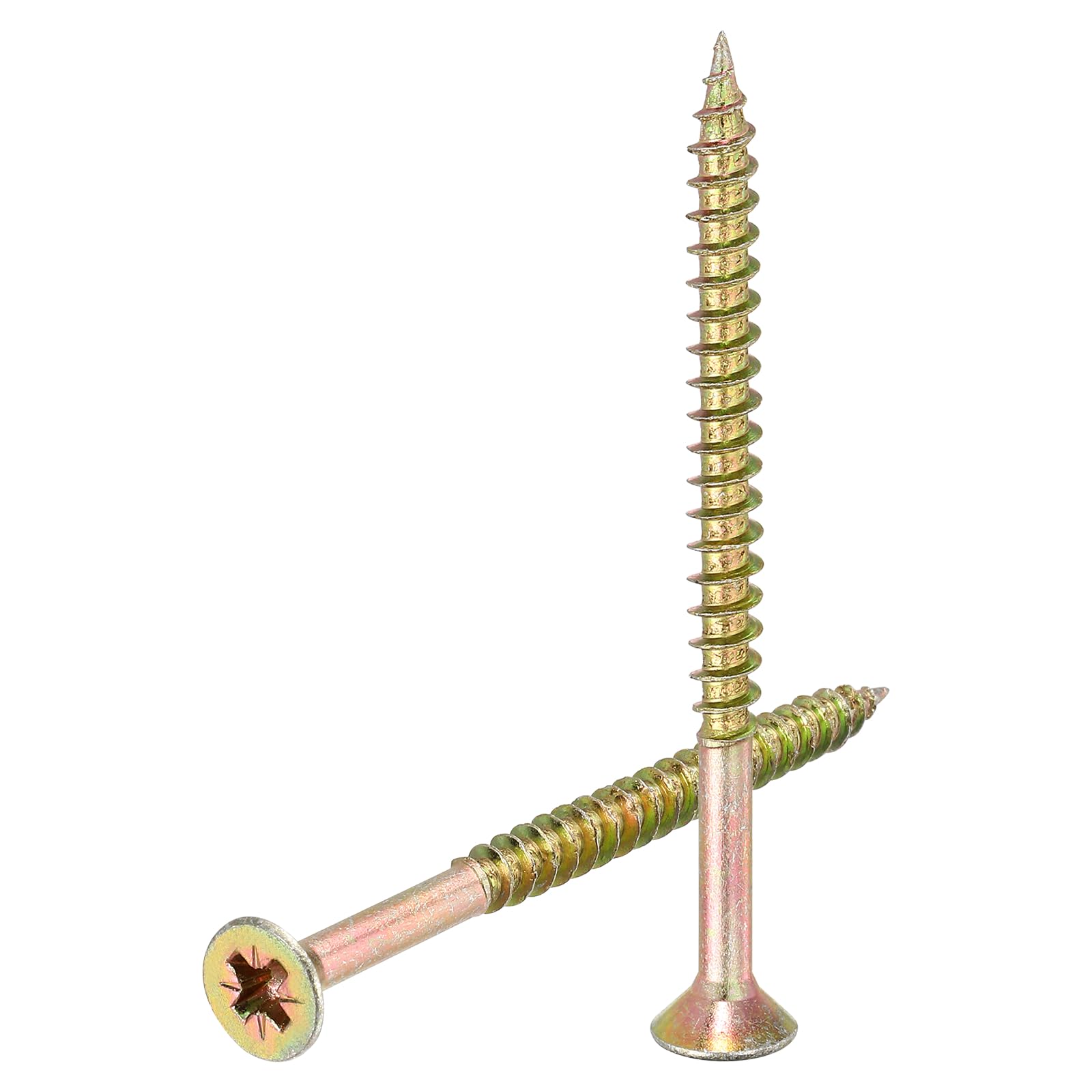 sourcing map 30pcs M6x80mm Phillips Flat Head Sheet Metal Screws, Carbon Steel Cross Drive Self Tapping Wood Screws Chipboard Screw for Sheet Metal, Wood, Color