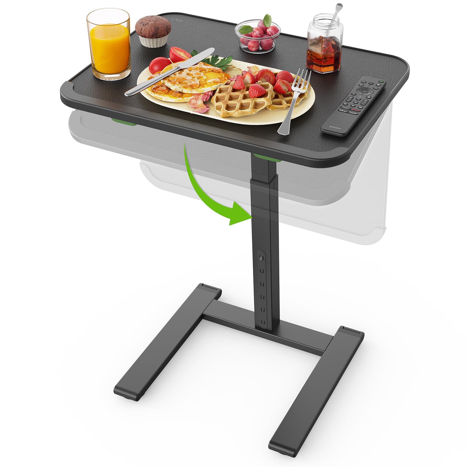SAIJI Sturdy TV Tray Table with Wheels