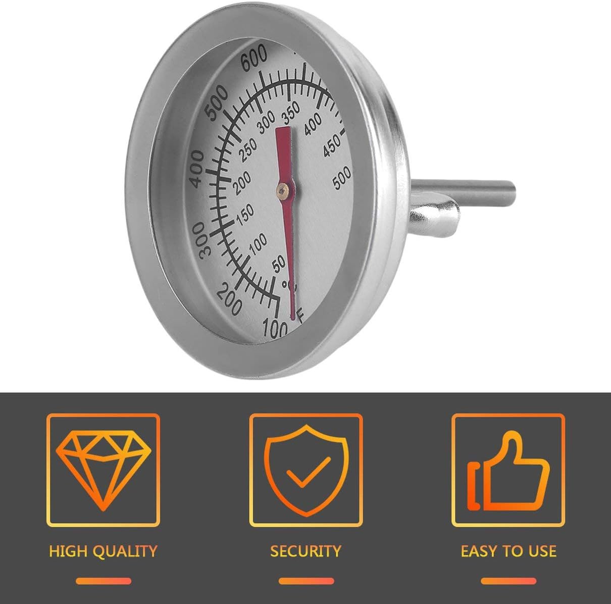 review Isabelvictoria Instant Read Stainless Steel Thermometer BBQ Gauge Oven Food Cooking Meat Thermometer Wide Range Baking Tool