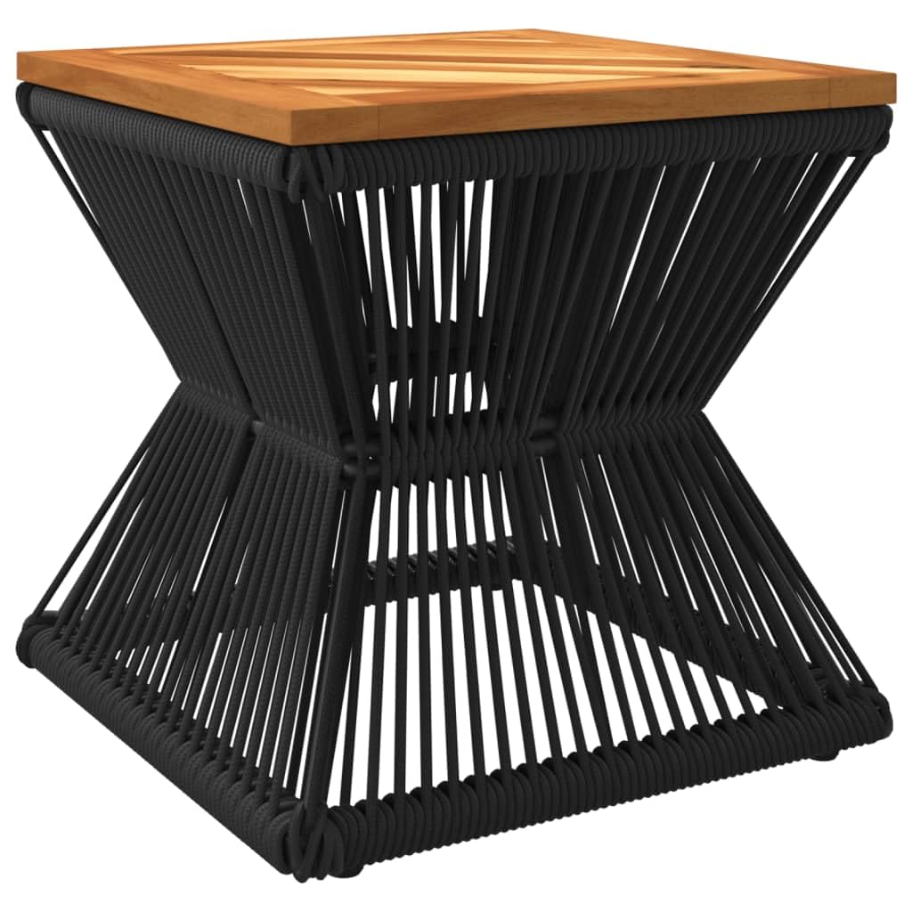 Homgoday Tavolino da caffè con base metallica nera, 38 x 38 x 38 cm, in legno massello di acacia, tavolino da tè per soggiorno, sala d'accoglienza degli ospiti, camera da letto e ufficio