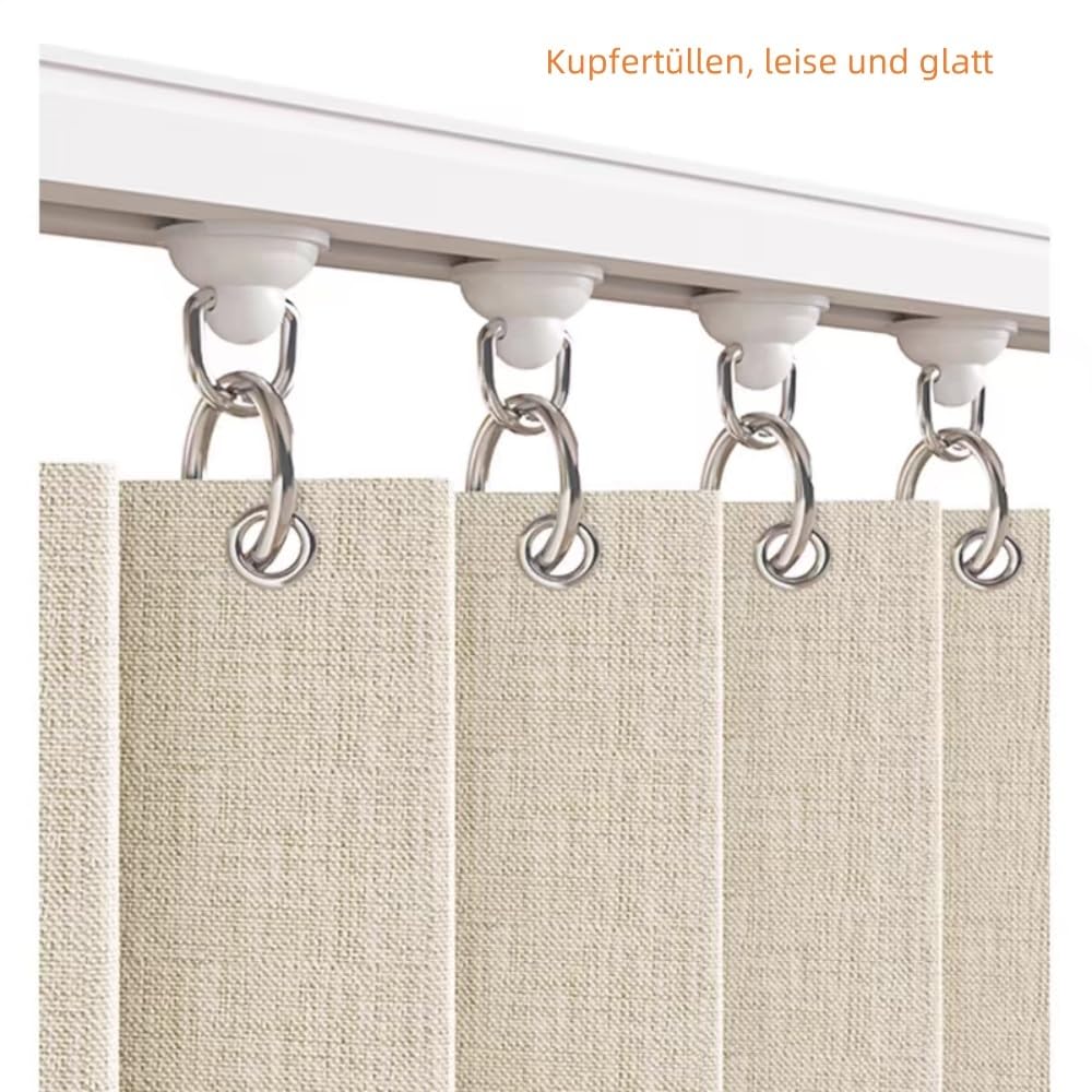 Schrankvorhang für Regale Staubdichte Vorhänge für den Schrank Schränke mit Gleitschienen Leinenmaterial Wasserdicht，Sonnenschutz Kein Bohren Nötig Geeignet für Schlafzimmer(Grau,150cm*200cm)