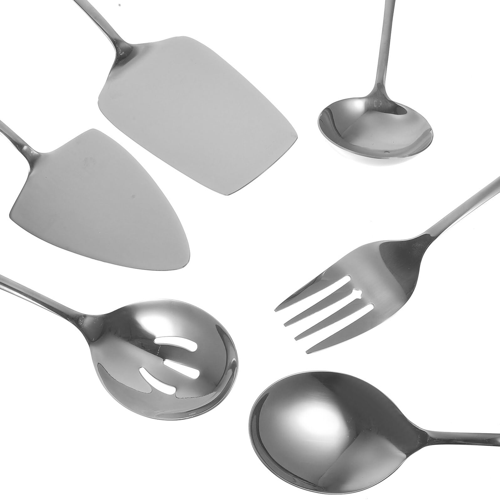 Set di Posate per Dolci in Acciaio Inossidabile da 12 Pollici, Coltello e Spatola Forchetta, Resistente e Maneggevole, per Feste di Compleanno e Panifici Professionali