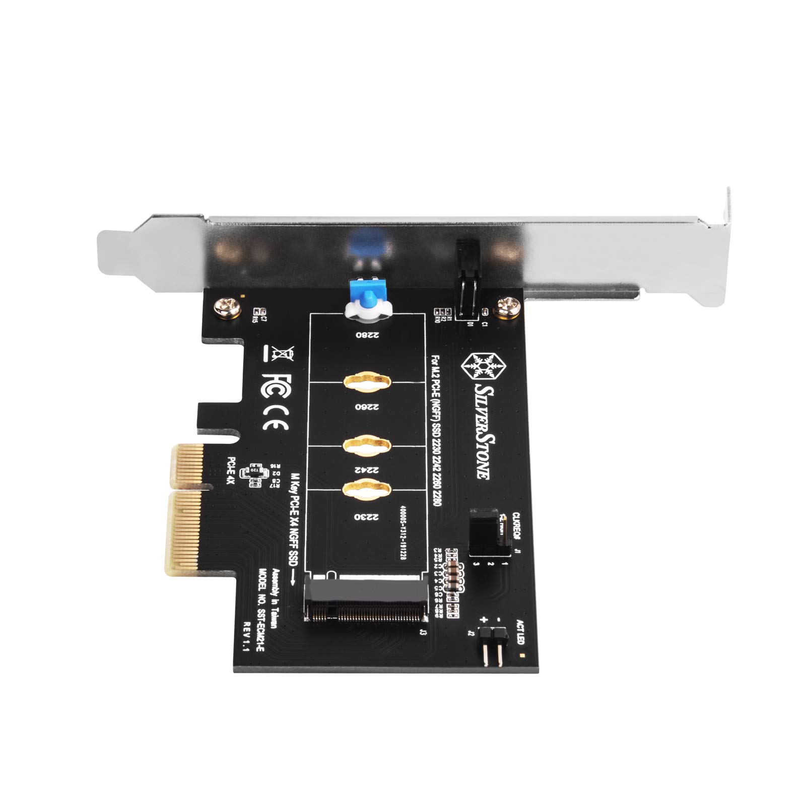 SilverStone Technology ECM21-E Screwless Design M.2 PCIe/NVMe SSD to PCIe x4 Adapter Card