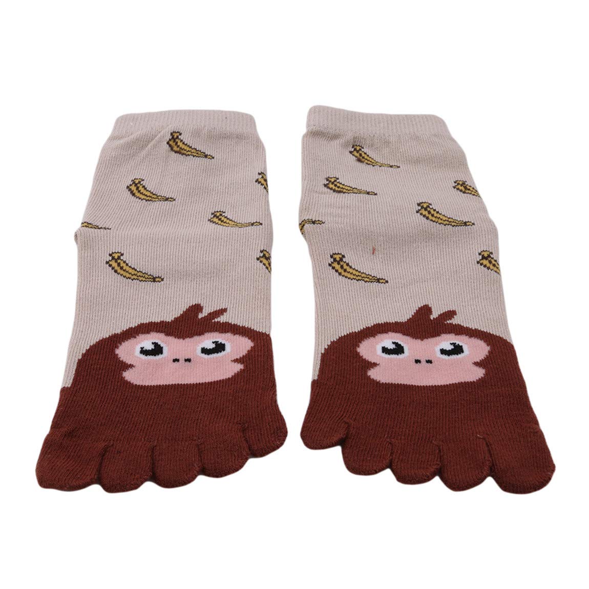 CH Child Todder Kids Children Mesh Thin Toe Socks Cute Cartoon Animal ShapedBreathable Socks Good For 7-1/HA2 Years Old, Brown Monkey
