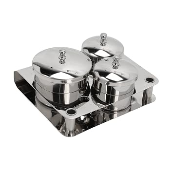 3-Piece Nail Art Equipment Cup Bowls, Stainless Steel, Small, Lidded, Reusable, Dishwasher & Microwave Safe, Ideal for Nail Salon & Home Use