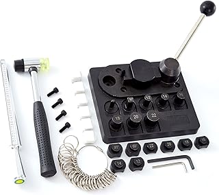 Ring Bender Ring Bending Tool for Jewelry Ring Making Tool with Ring Sizer Measuring Tool Set Rubber Hammer Jewelry Making Tools