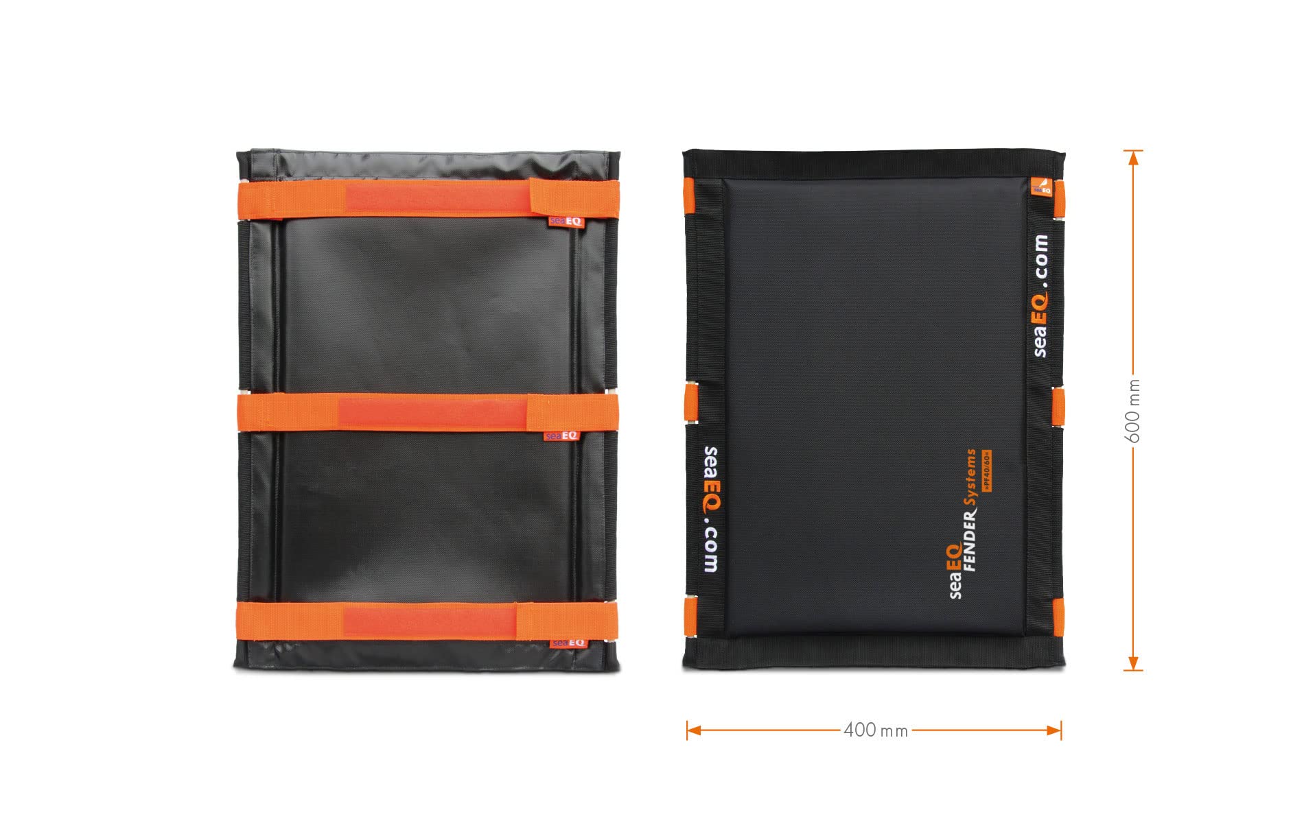Pfahlfender 40/60 "kurz, breit L, mit Spanngurtsystem PFS 810 für Dicke Pfähle, Dalbenfender, Hafenfender PF 40/60 schwarz