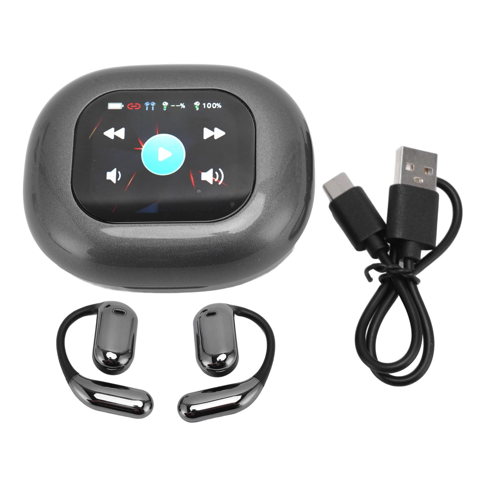 LICAEVEY Écouteurs Traducteurs IA avec Boîtier de Charge à Écran Tactile,