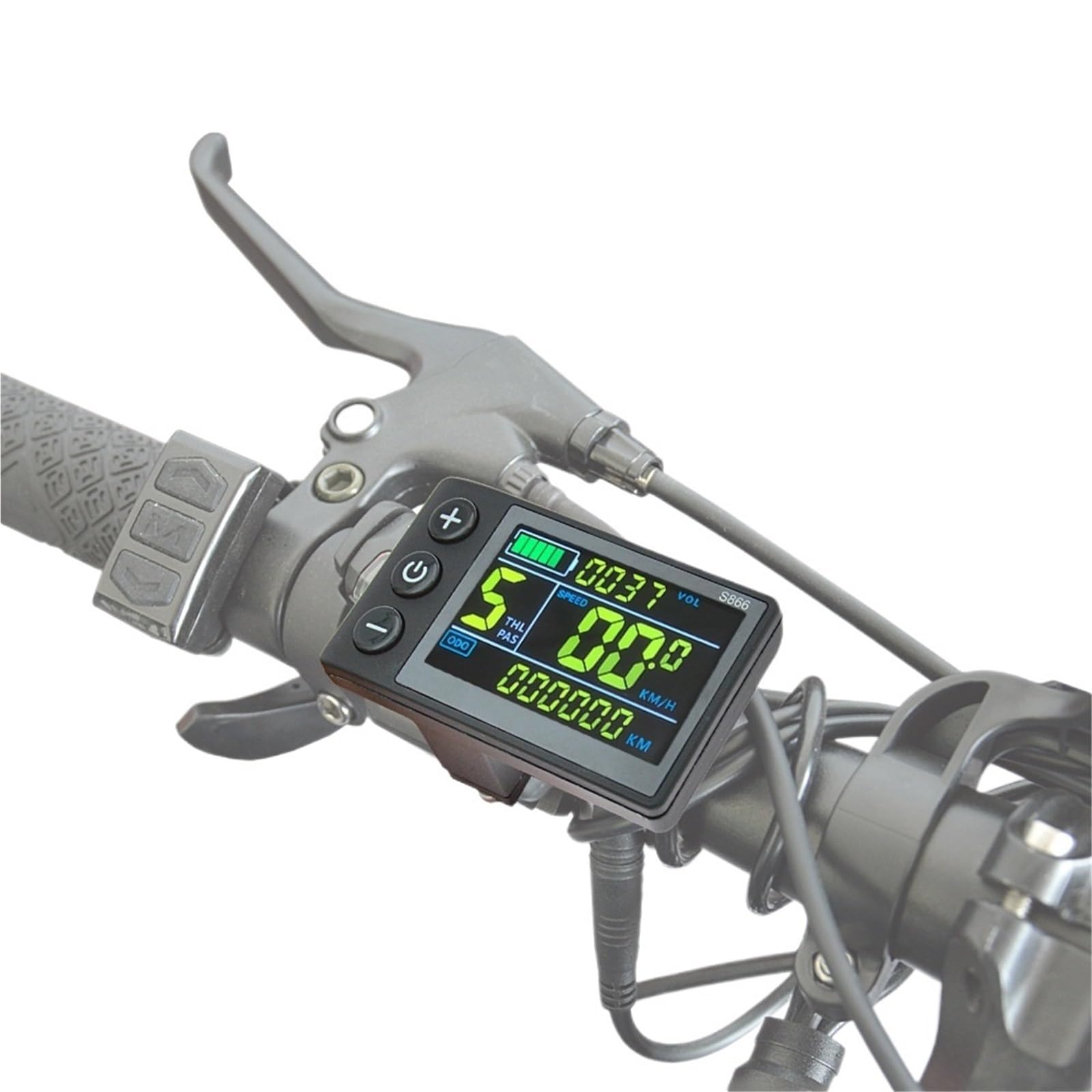 Pantalla para Ebike, Kit De Controlador Onda Sinusoidal S866 con Pantalla LCD, Conjunto Conversión Motor