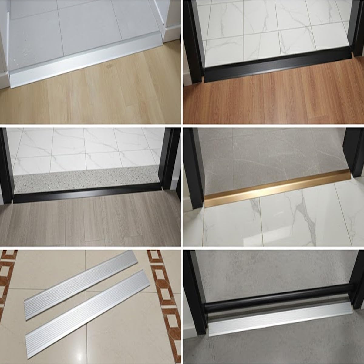 Set di 3 Strisce di Transizione in Alluminio, 90cm, Profilo di Transizione per Dislivello da 8-40mm, Listello per Soglie, Binario di Transizione, Strisce di Copertura(Grigio,70mm/2.8inch)