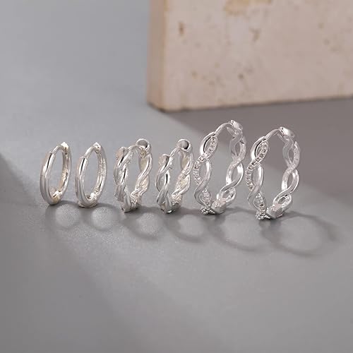 Miniatura 6 de Senteria Small Gold Hoop Earrings for Women 3 Pairs 925 Sterling Silver 14K Gold Plated Small Huggie Hoop Earrings Set for Girls (13mm 15mm 20mm)