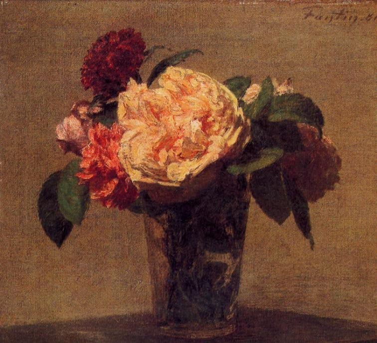 Lienzo decorativo para pared de flores Henri Fantin-Latour, pintura mural vintage de 60x90cm