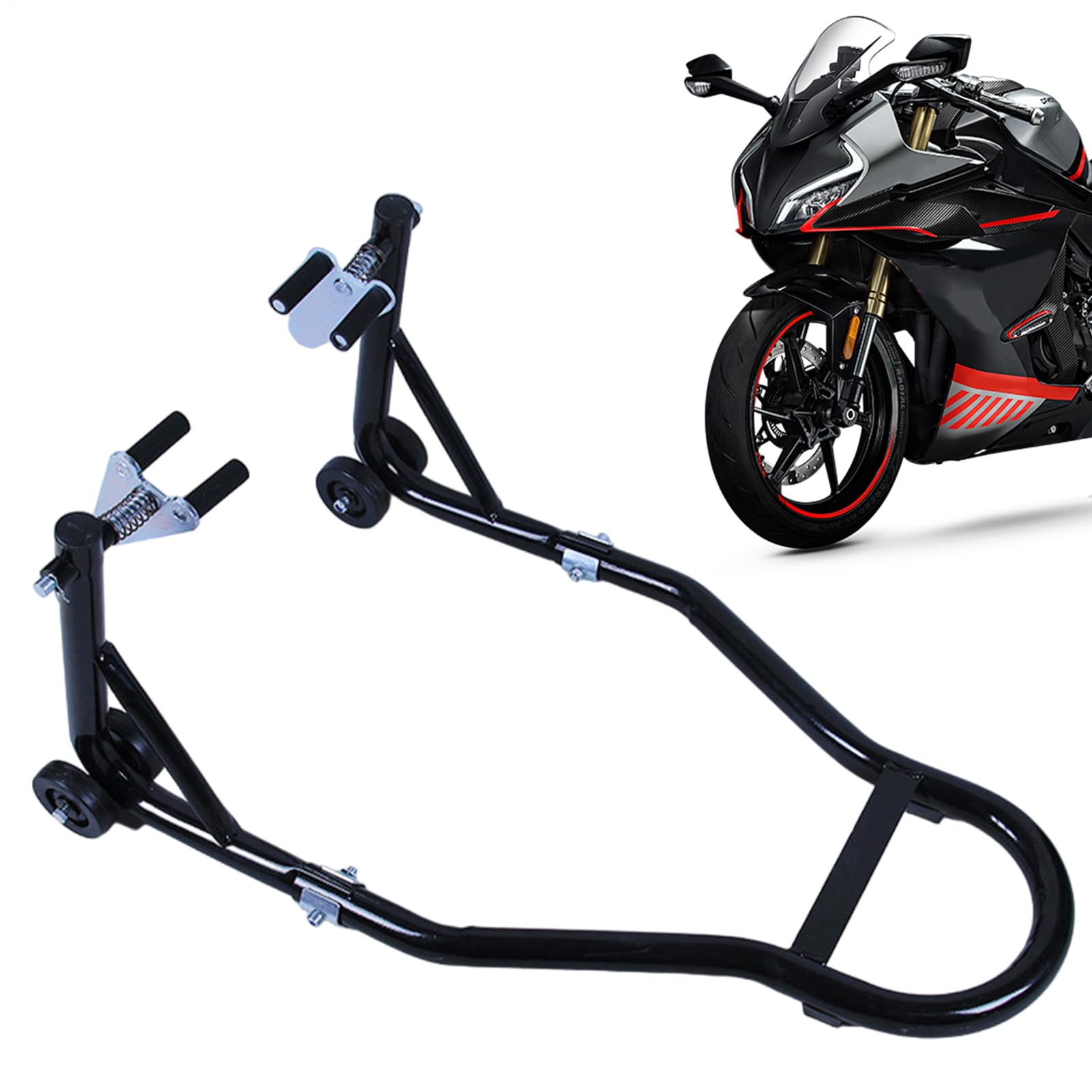 Caballete Trasero Motocicleta Elevador de Motocicleta Doble Rueda | Caballete Limpieza Rueda Motocicleta Soporte Rueda Moto Principiante Reparacion Mantenimiento Limpieza Cadena