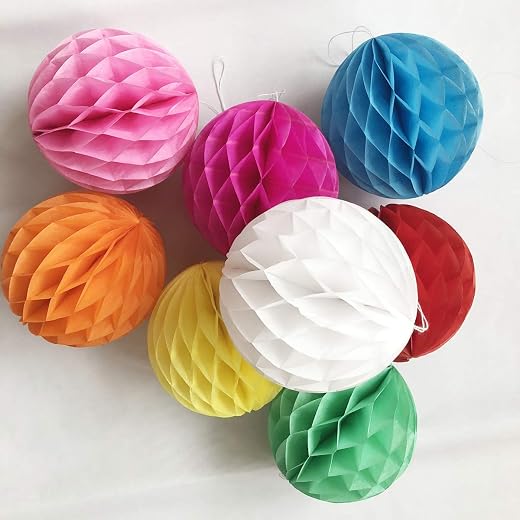 Vibrant 10-Inch Honeycomb Ball Decorations