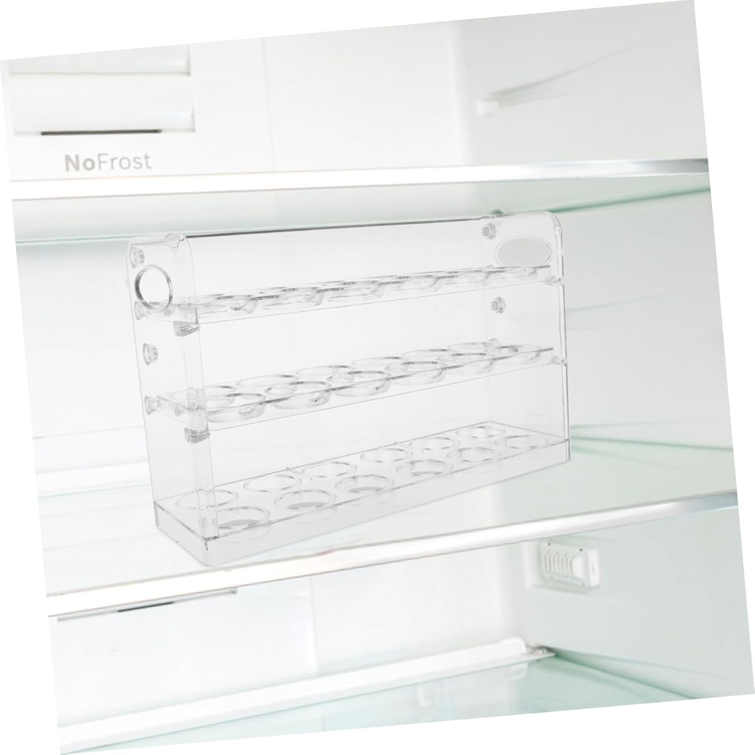 Refrigerator Side Door Egg Storage Container Transparent Egg Holder for Kitchen Pet Egg Box with Grooves Design for Freshness for Home and Restaurant