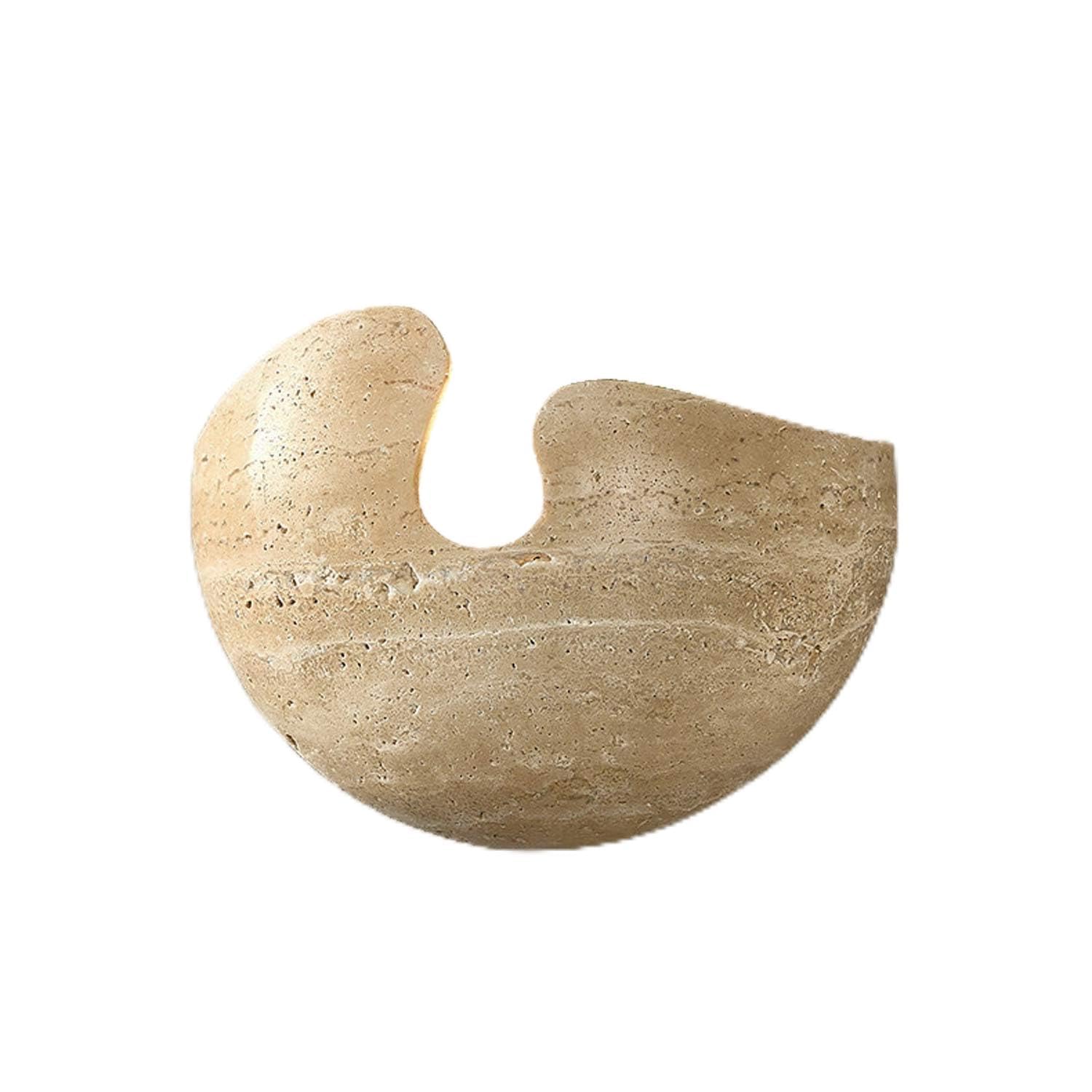 Wabi Sabi Yellow Travertine Wall Sconce Natural Retro Stone Wall Sconces Light Fixture Bedside Bedroom Living Room Kitchen Island
