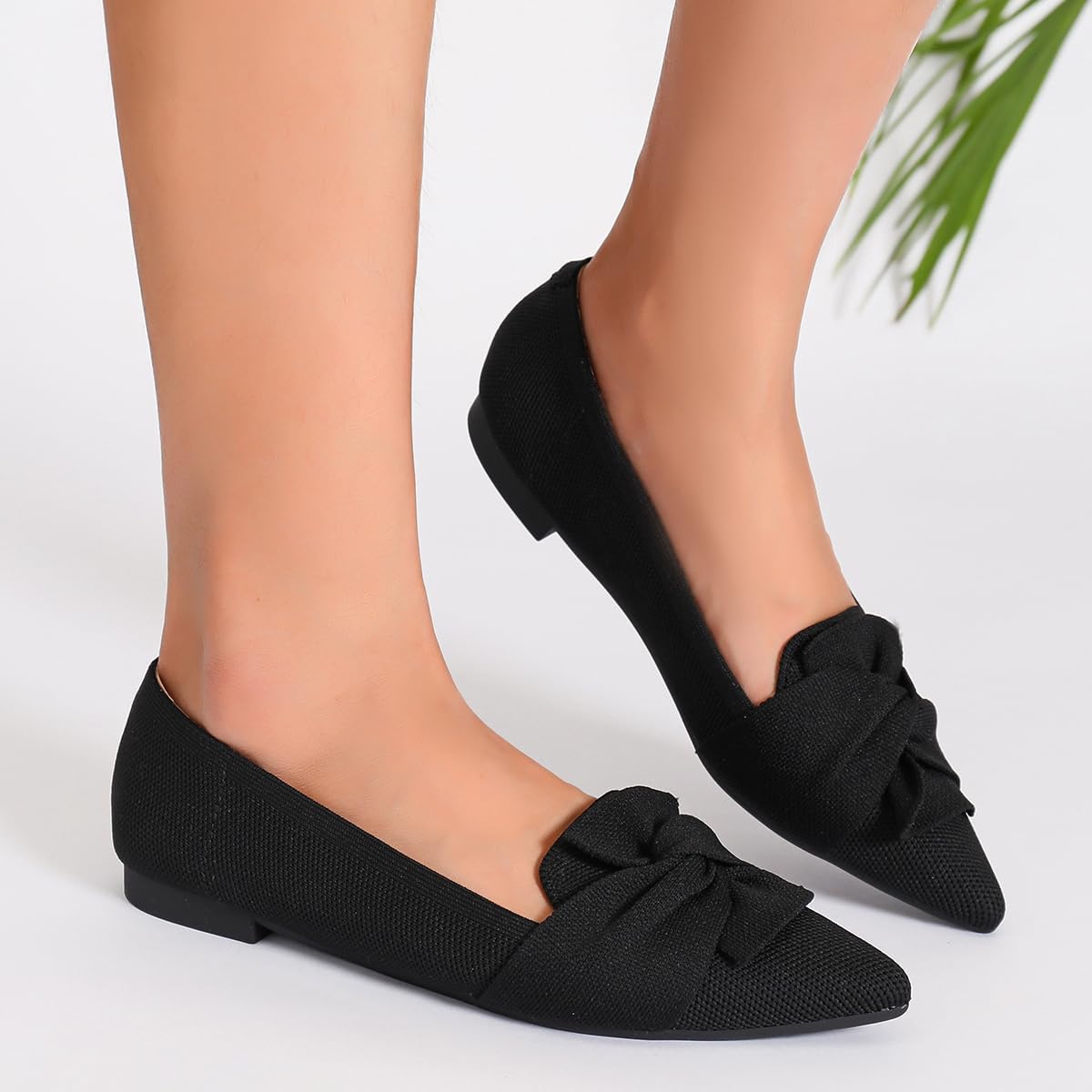 Flats for Women Pointed Toe Knit Foldable Ballet Women's Fat Shoes Dressy Comfortable Slip On Womens Shoe for Casual Office Work - Image 4