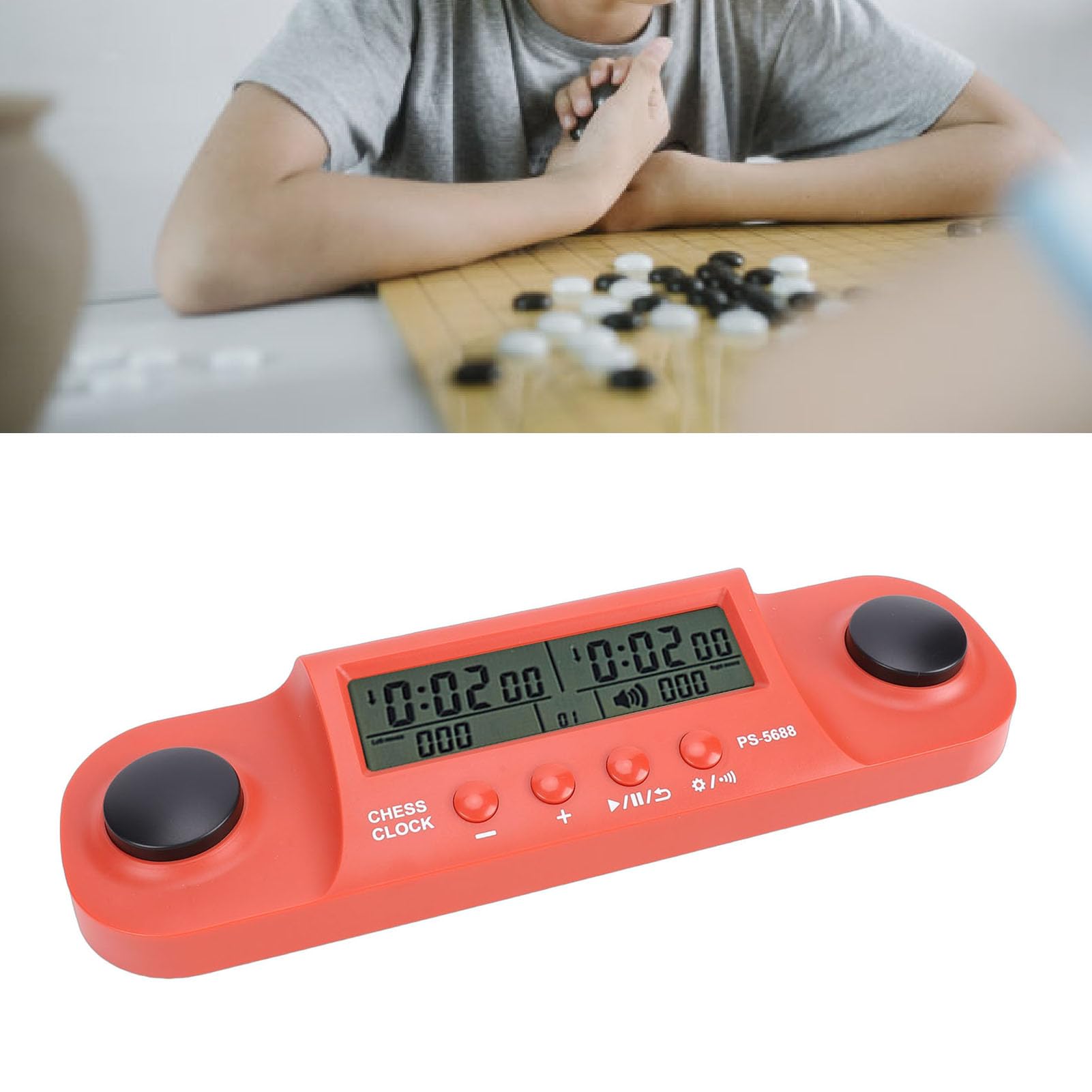 EMUKOEP Orologio da Scacchi con Display HD, Timer per Scacchi Internazionali, Cinesi, Portatile Ed Elegante, a Prova di Impatto (Rossa)