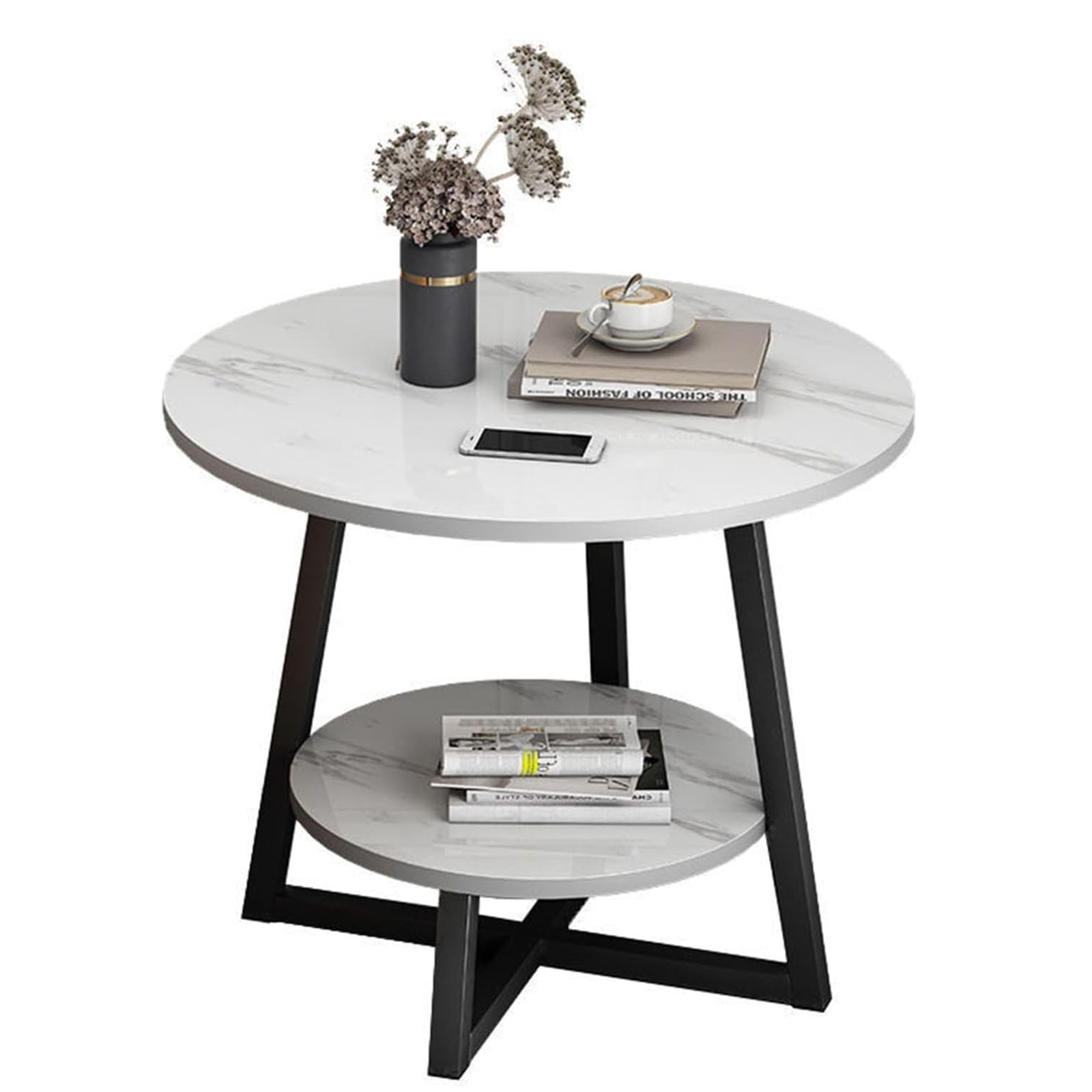 25023 大理石サイドテーブル　2段　幅50cm 25023 大理石サイドテーブル 2段 幅50cm