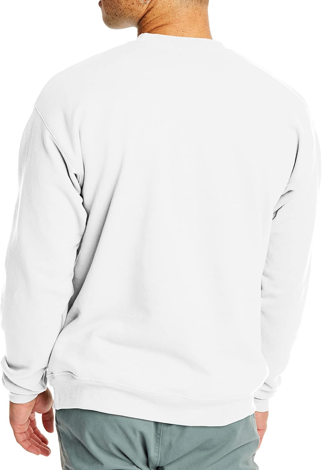 Hanes Men's EcoSmart Fleece Sweatshirt, Cotton-Blend Pullover, Crewneck Sweatshirt for Men (1 or 2 pack) 5X-Large White 1 Pack 1