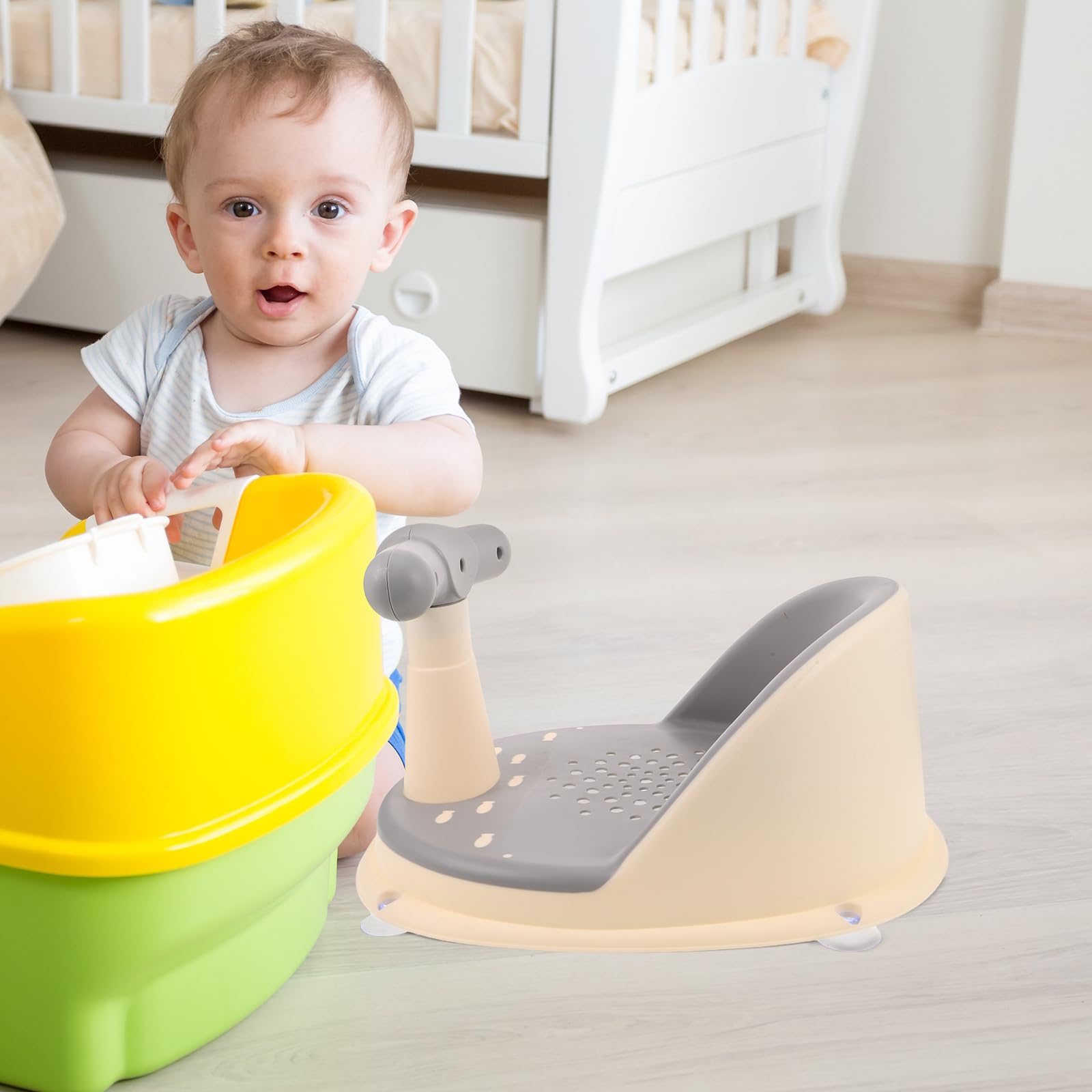 Vaguelly 1 Set Baby-Badesitz: Rutschfester Baby-Badesitz für Neugeborene und Kleinkinder. Verstellbarer Badewannenstuhl für Säuglinge mit erhöhter Designunterstützung zum Aufsitzen