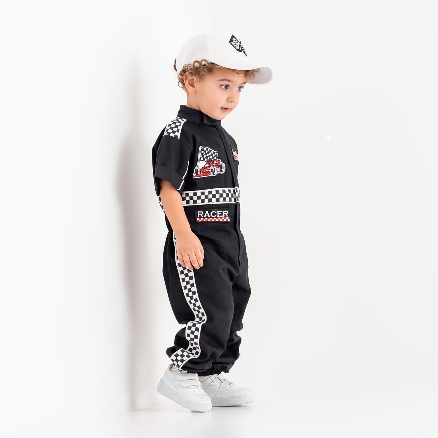 Handmade Race Car Driver Costume for Toddlers - Halloween Costume, Cars Boys Racing Outfit