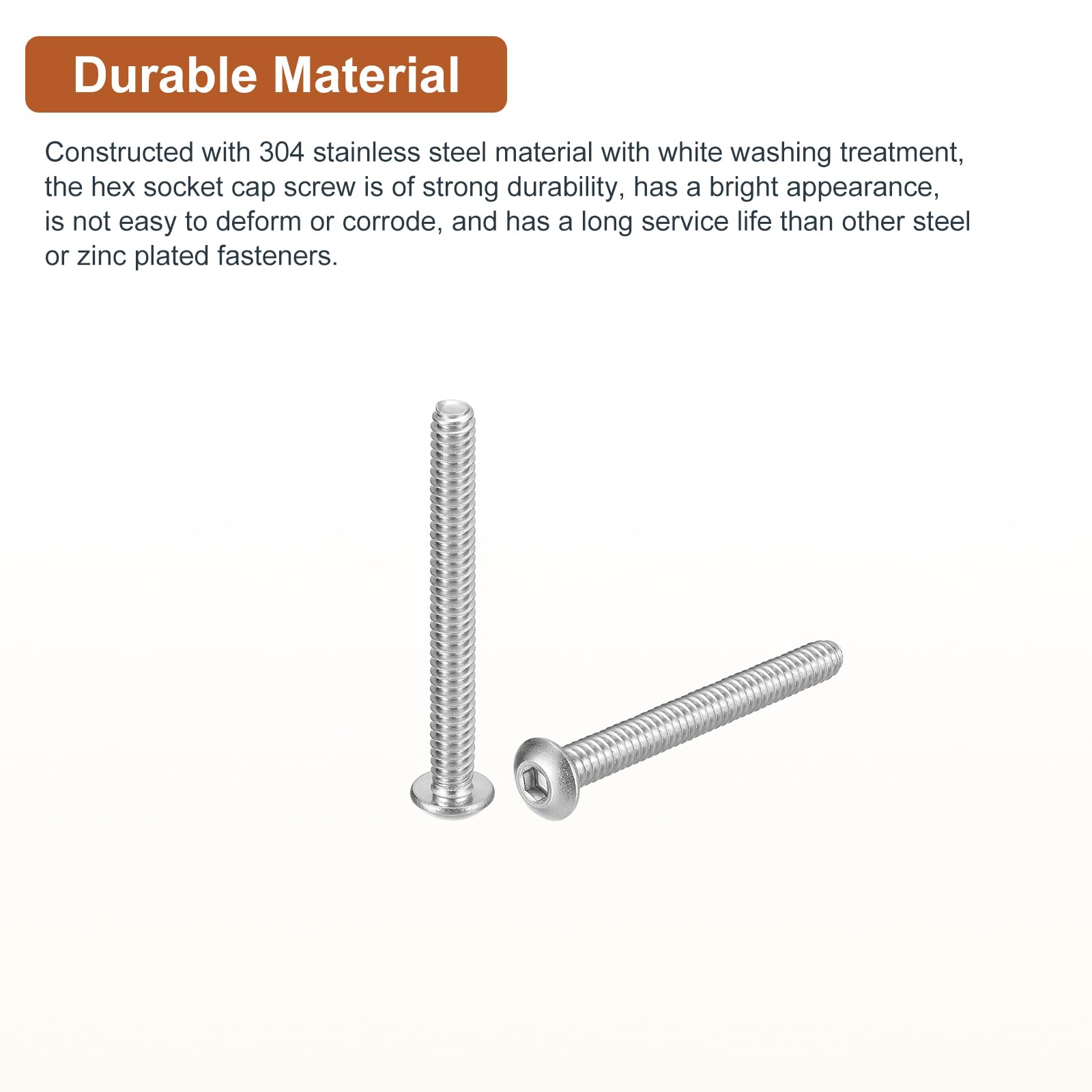 DTGN #2-56x3/4" Button Head Socket Cap Screws, 100Pack, Good for Machine, 304 Stainless Steel 18/8 - Image 3