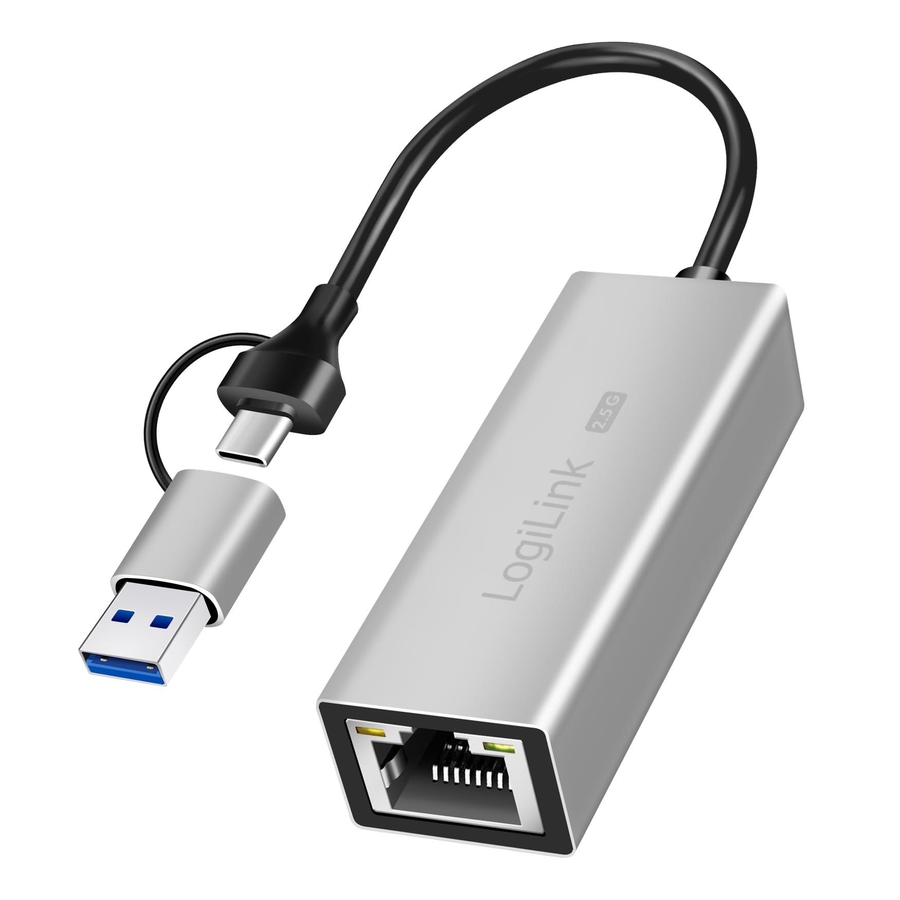 LogiLink UA0422 - USB (Typ A & Typ C) zu RJ45 Netzwerkadapter 2,5G