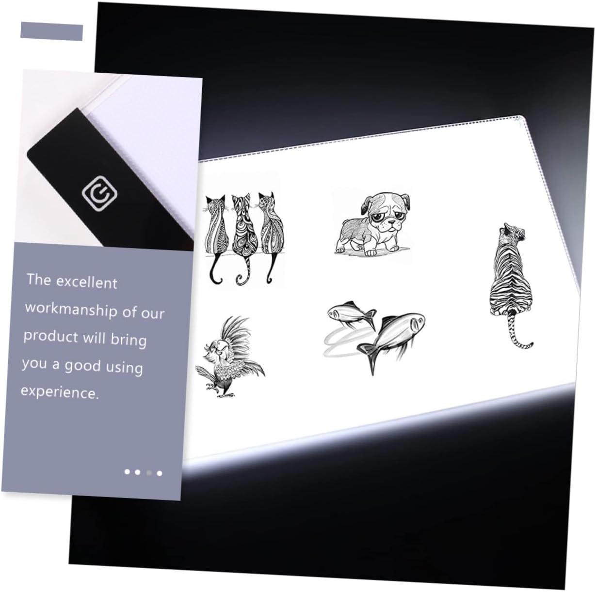 VILLCASE Portable LED Tracing Board USB Rechargeable Light Box for Drawing Painting Sketching with High Transparency Panel Energy Saving Design for Artists