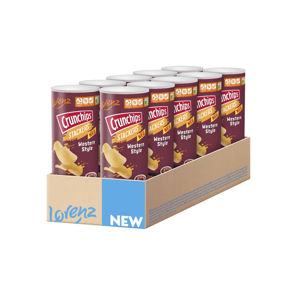 LORENZ | Crunchips Stackers Western Style | 10 x 175 g | vegan