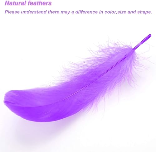 Miniatura 6 de MWOOT Más de 450 plumas coloridas de la naturaleza, manualidades, plumas de ganso decorativas para atrapasueños, diadema, joyería, boda, fiestas