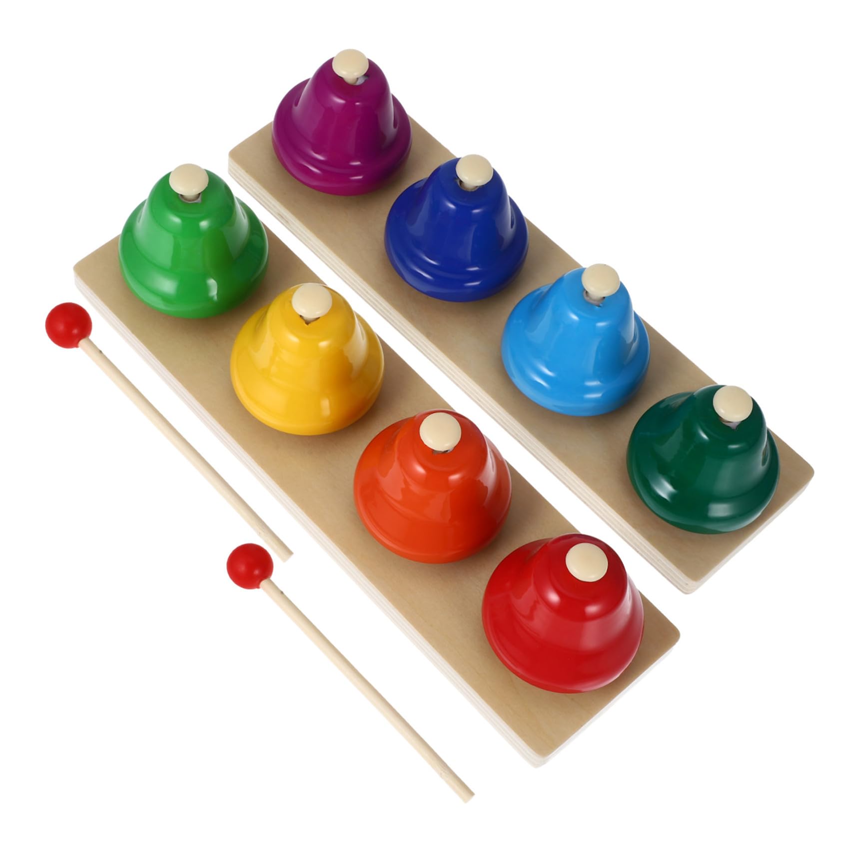 Juego de 2 Instrumentos de Percusión Infantil de Madera y Cobre, Juguetes de Campana Que Promueven la Coordinación Mano-Ojo y Diferentes Tonos para Niños Pequeños