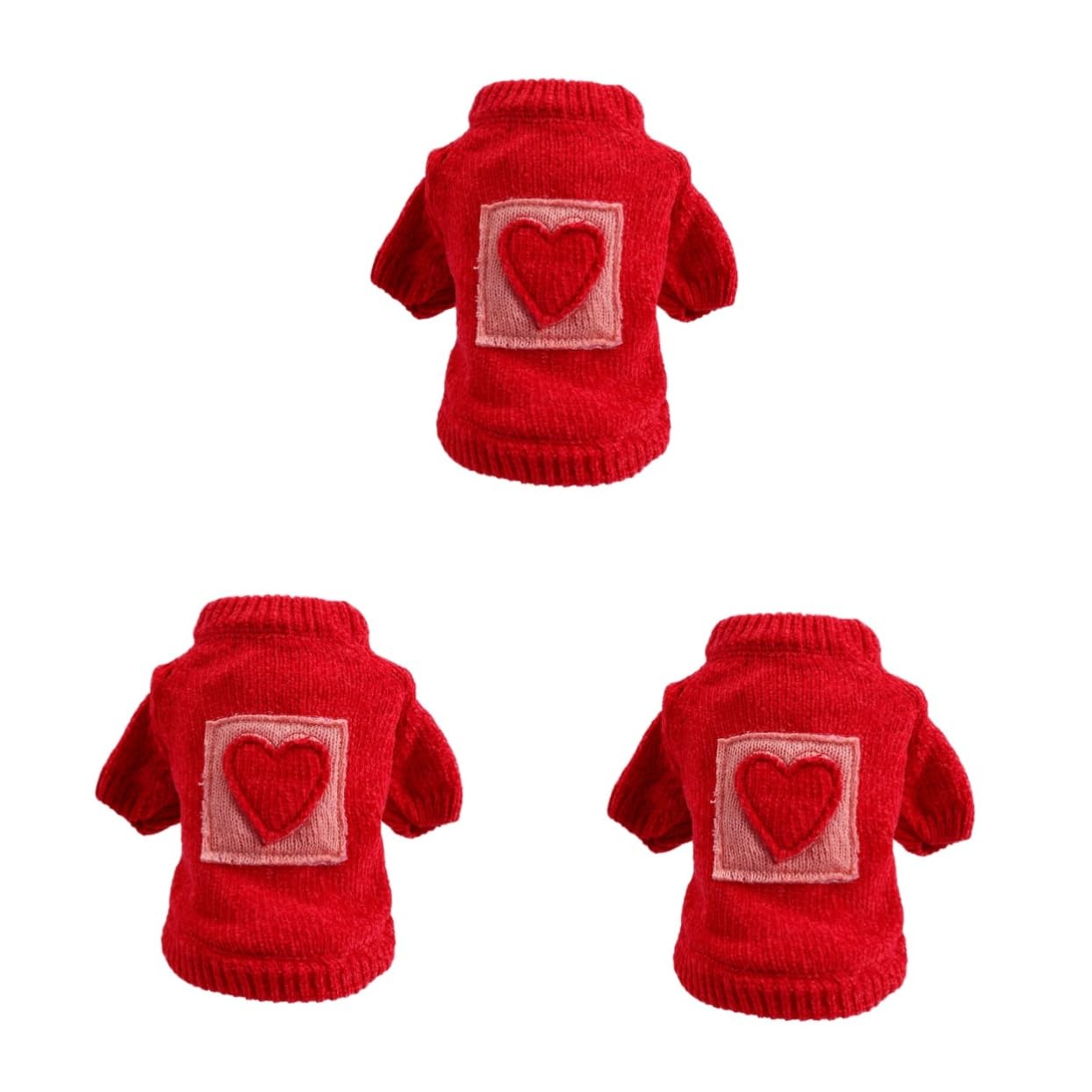 BESPORTBLE Ensemble De 3 Pièces pour Animal De Compagnie Pull Chaud Motif Cœur Manteau pour Chien pour Une Occasion Spéciale