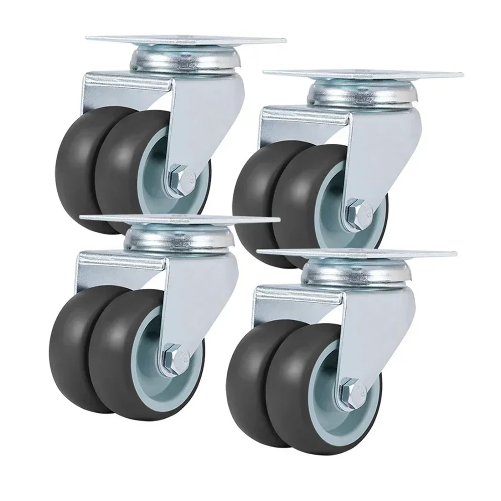 Roulettes pivotantes robustes de 5 cm pour meubles et chariots | Lot de 4 roues