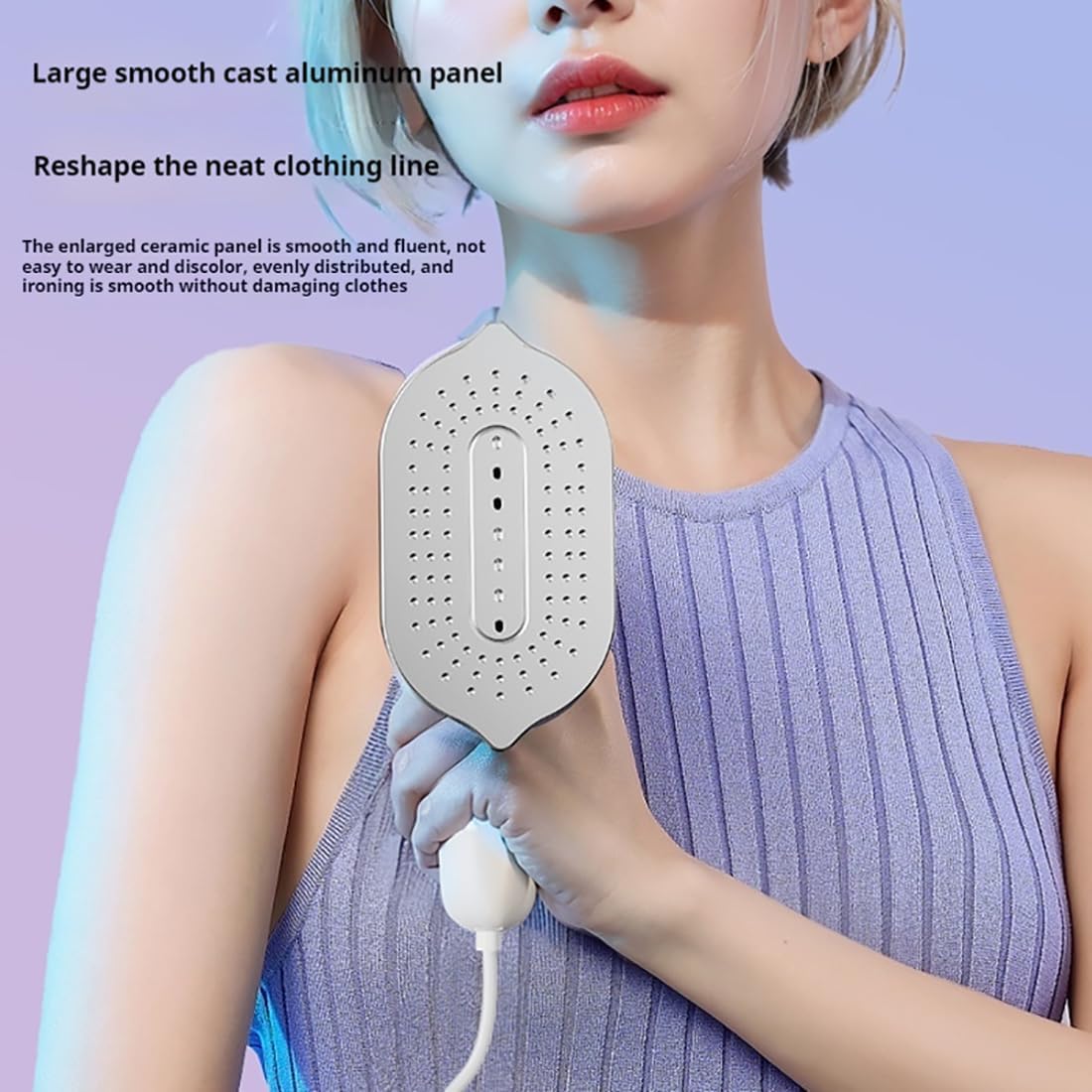 Plancha de Viaje, 1000 W Plancha Vapor Viaje, Mini Plancha Viaje PequeñA con Tanque de agua transparente de 70 ml, Plancha Ropa Viaje, Plancha Portatil Viaje para El Hogar y De Viaje, blanco-morado