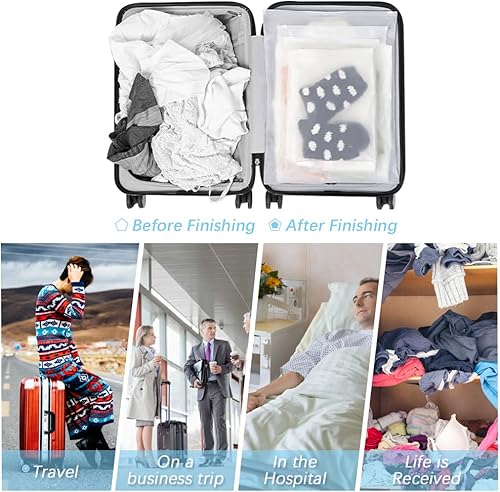 Miniatura 6 de 30 bolsas de almacenamiento de viaje esmeriladas para ropa, bolsas de almacenamiento con cierre de cremallera, bolsas de almacenamiento para