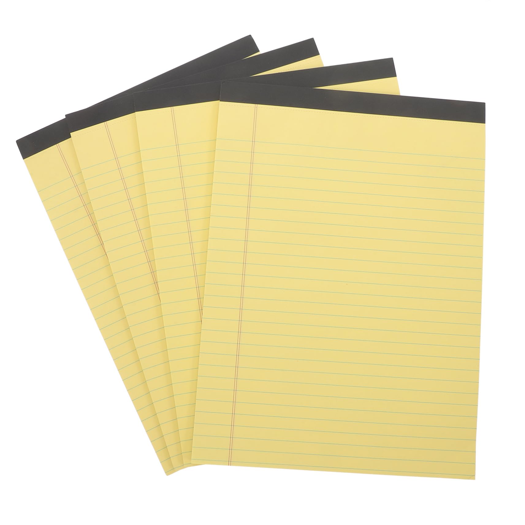Blocco Note A4 Giallo 4 Pezzi Carta Spessa e Righe Larghe, Design Strappabile per Appunti Legali e Pianificazione da Scrivania
