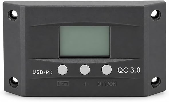 MPPT Solar Charging Controller 12V/24V Auto, Dual USB Solar Panel Regulator with LCD Display, Max Power Tracking, Smart Charging for RV, Camping, Off-Grid Systems 100A