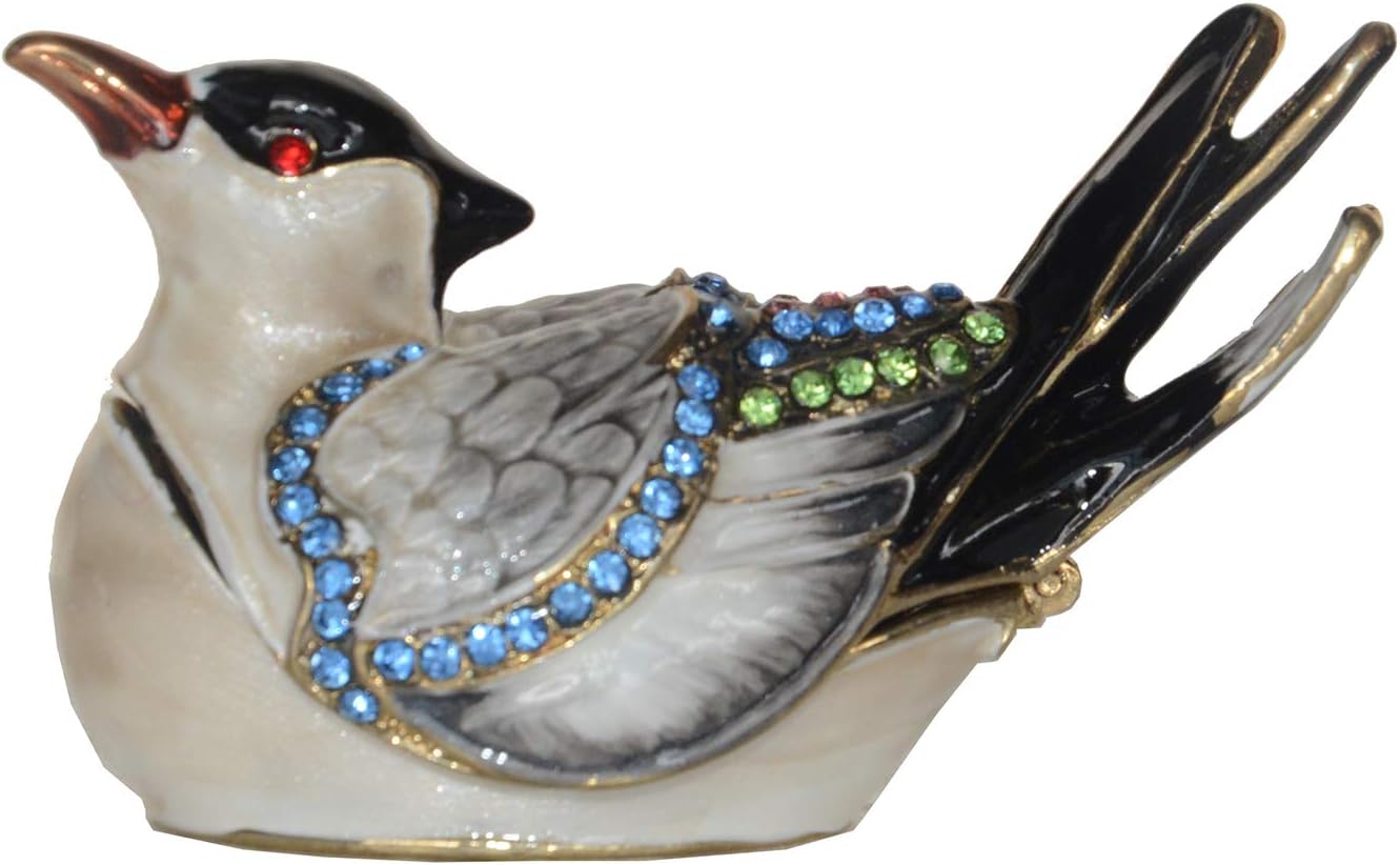 Pelican Trinket Box Jewelry Box Hand Painted Decorative Box with Hinged Lid Ring Earring Holder Bird Figurine Collectible