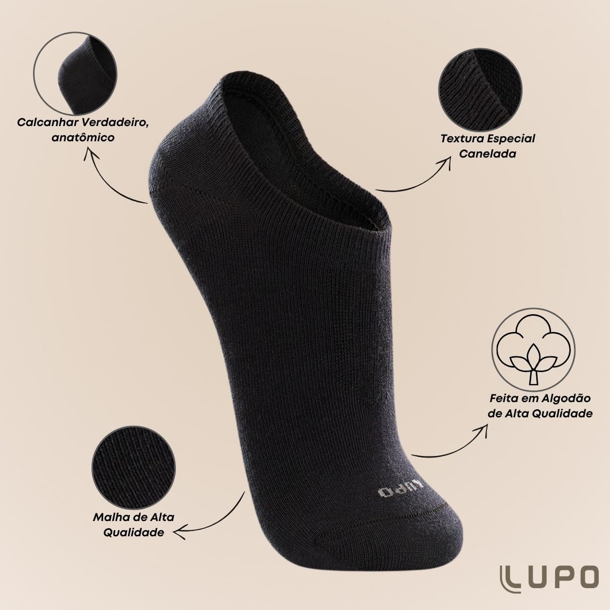 Kit 10 Pares De Meias Lupo Soquete Invisível Sport Original 3270 Oferta Kit 10 Pares De Meias Lupo Soquete Invisível Sport Original 3270 Oferta