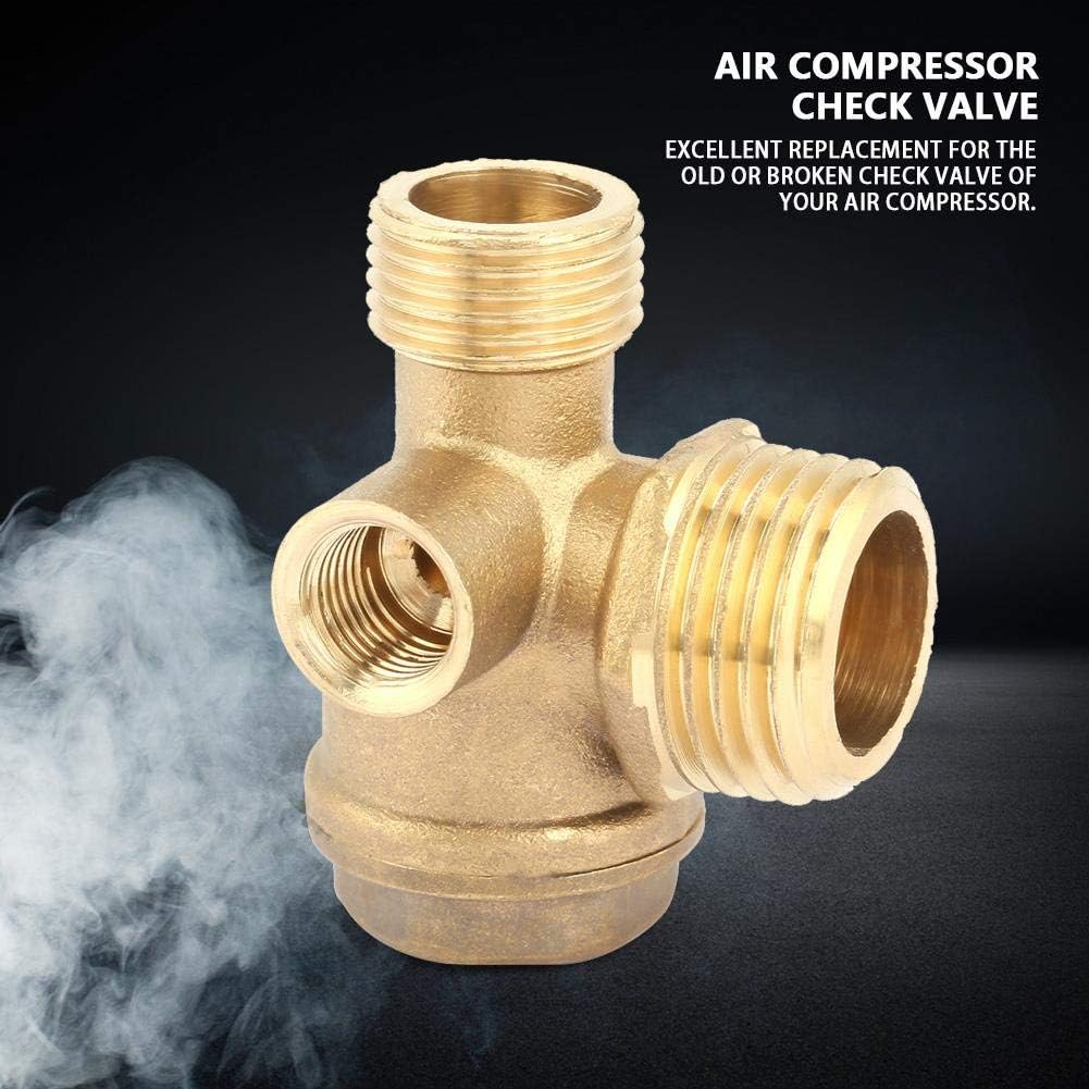 Air Compressor Check Valve Pneumatic Brass Fitting with Male Threads for Piston Pump Air Pressure System 0.4x0.6x0.8 Inch
