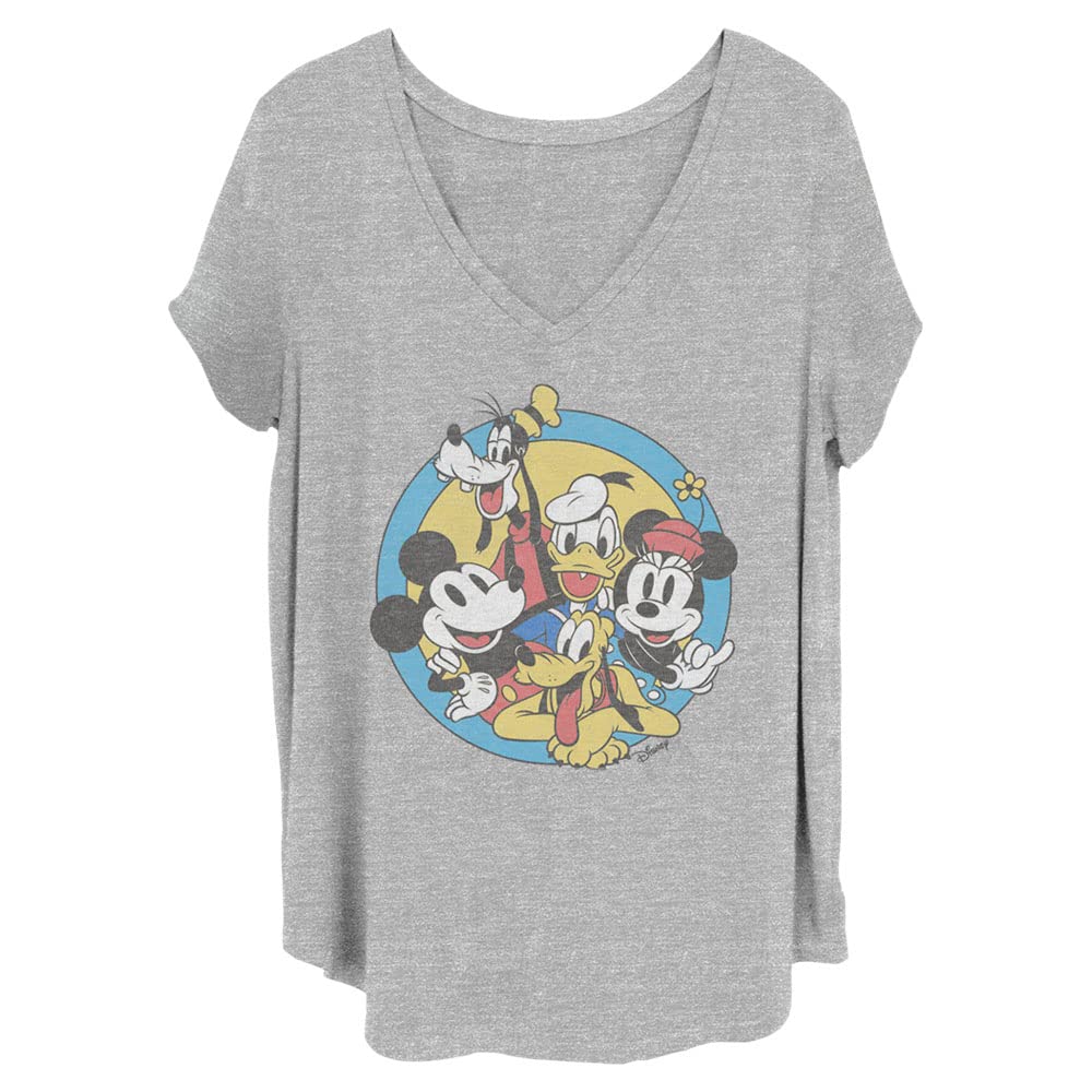 Disney Women's Classic Mickey Original Buddies Junior's Plus Short Sleeve Tee Shirt