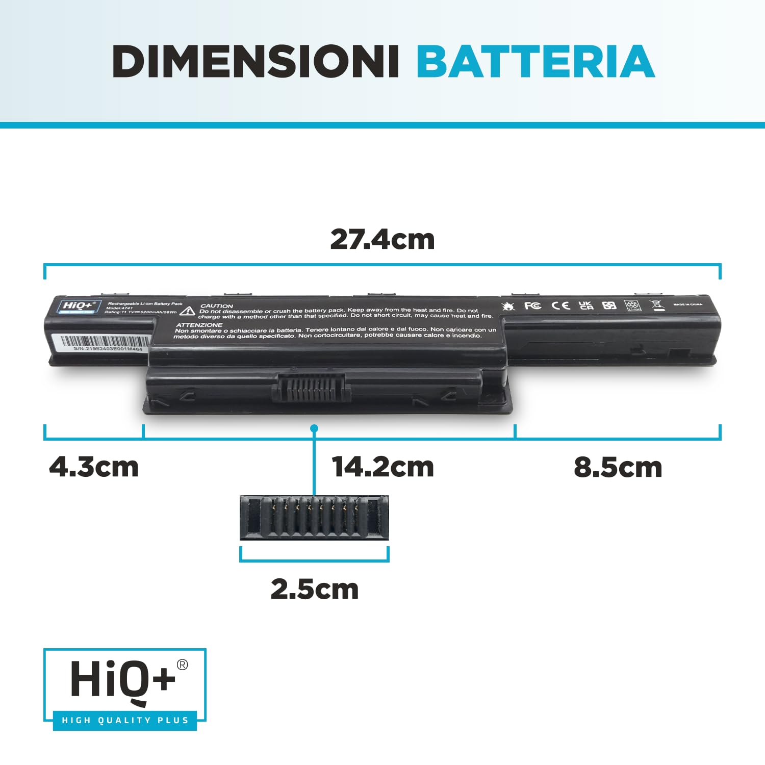 HiQ+ Batteria per Acer Aspire 5750G-5750-5742-5742G-5755G-5740G-5741G-5744, TravelMate 5742-5740, Model AS10D31-AS10D51-AS10D75-AS10D73-AS10D3E-AS10D61-AS10D71-AS10D81-AS10D41 Alta Capacità