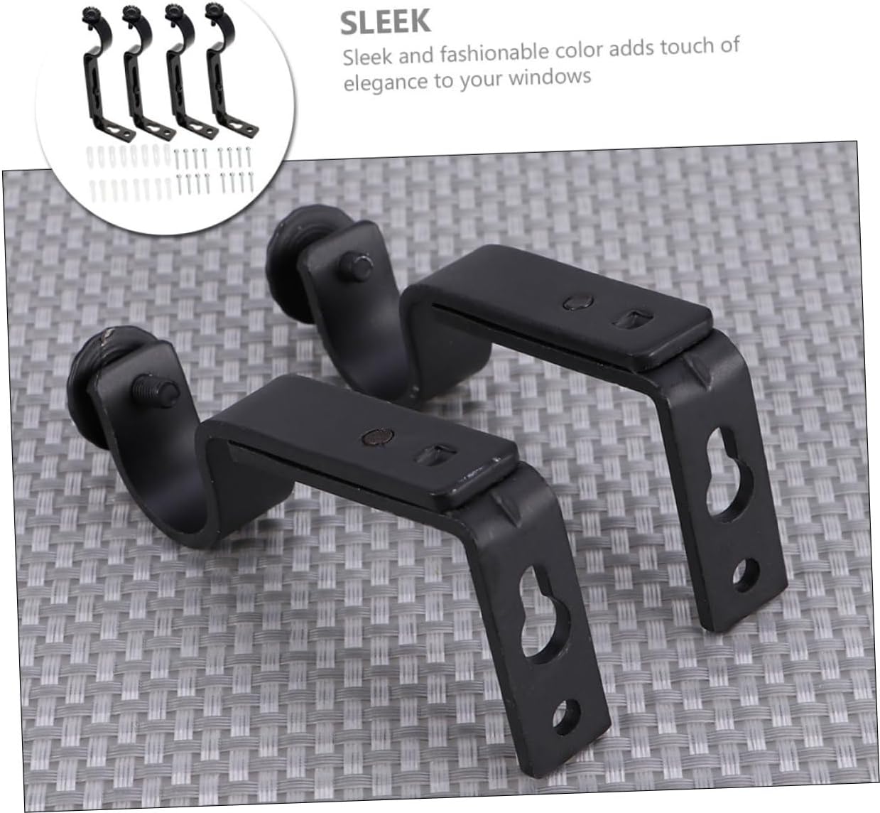 4set Curtain Rod Holders Wall Bracket Set Extendable Holders for Drapes