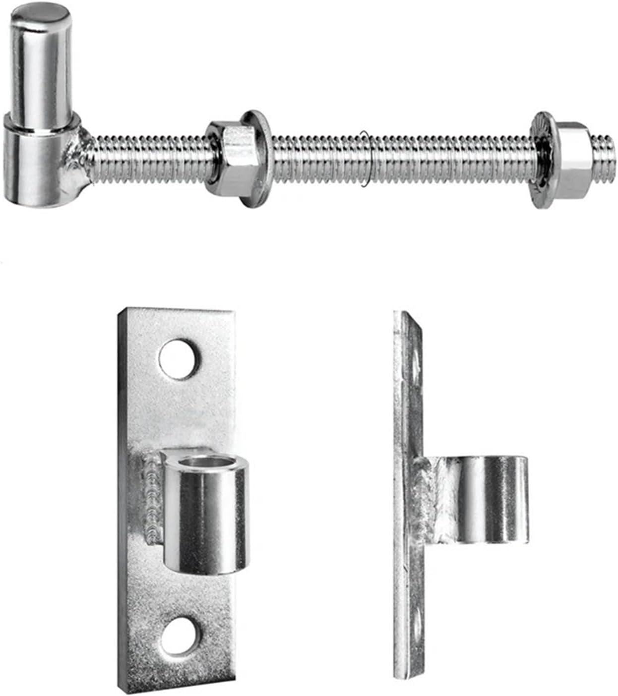 J Bolt Gate Hinge Heavy Duty Gate Hinges for Wood & Metal Gate, 10 Inch J Bolt Hinge