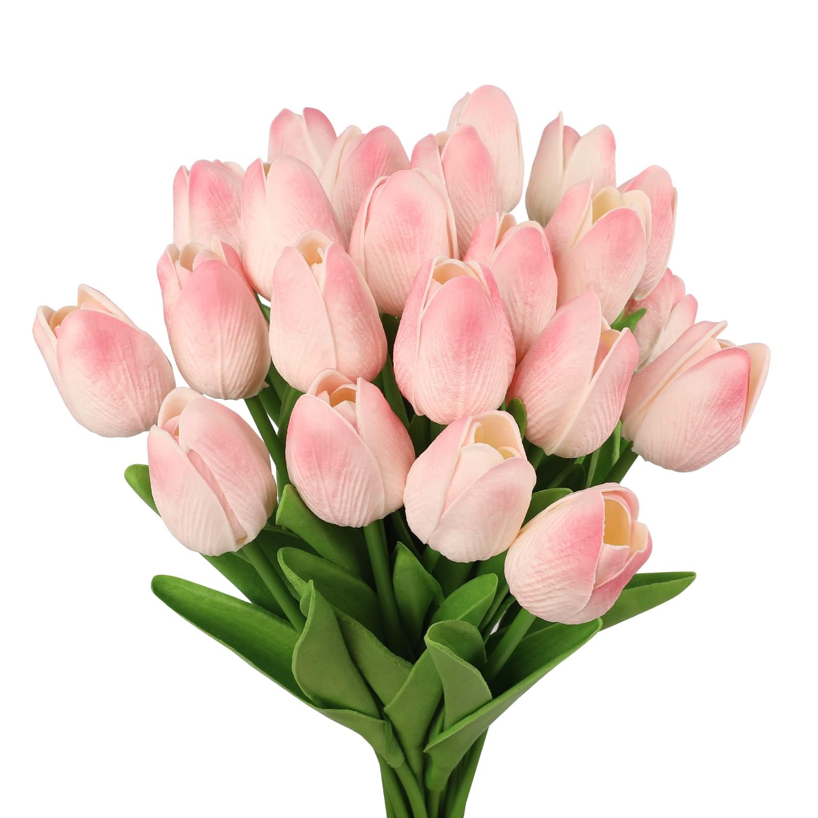 N&T NIETING Künstliche Tulpen Blumen, 12 Stück Künstliche Blumen Fake Tulpen PU Real Touch Latex Rosa Tulpen Blume Arrangement für DIY Hochzeitssträußen Party Heimdekoration Muttertag Dekoration, Rosa