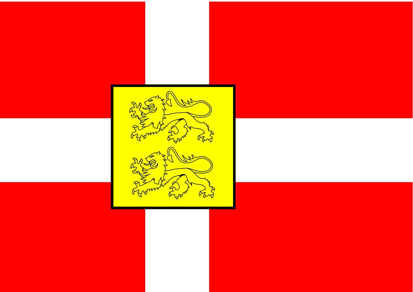Drapeau Sydslesvigskflag format paysage grand modèle 1,35m²
